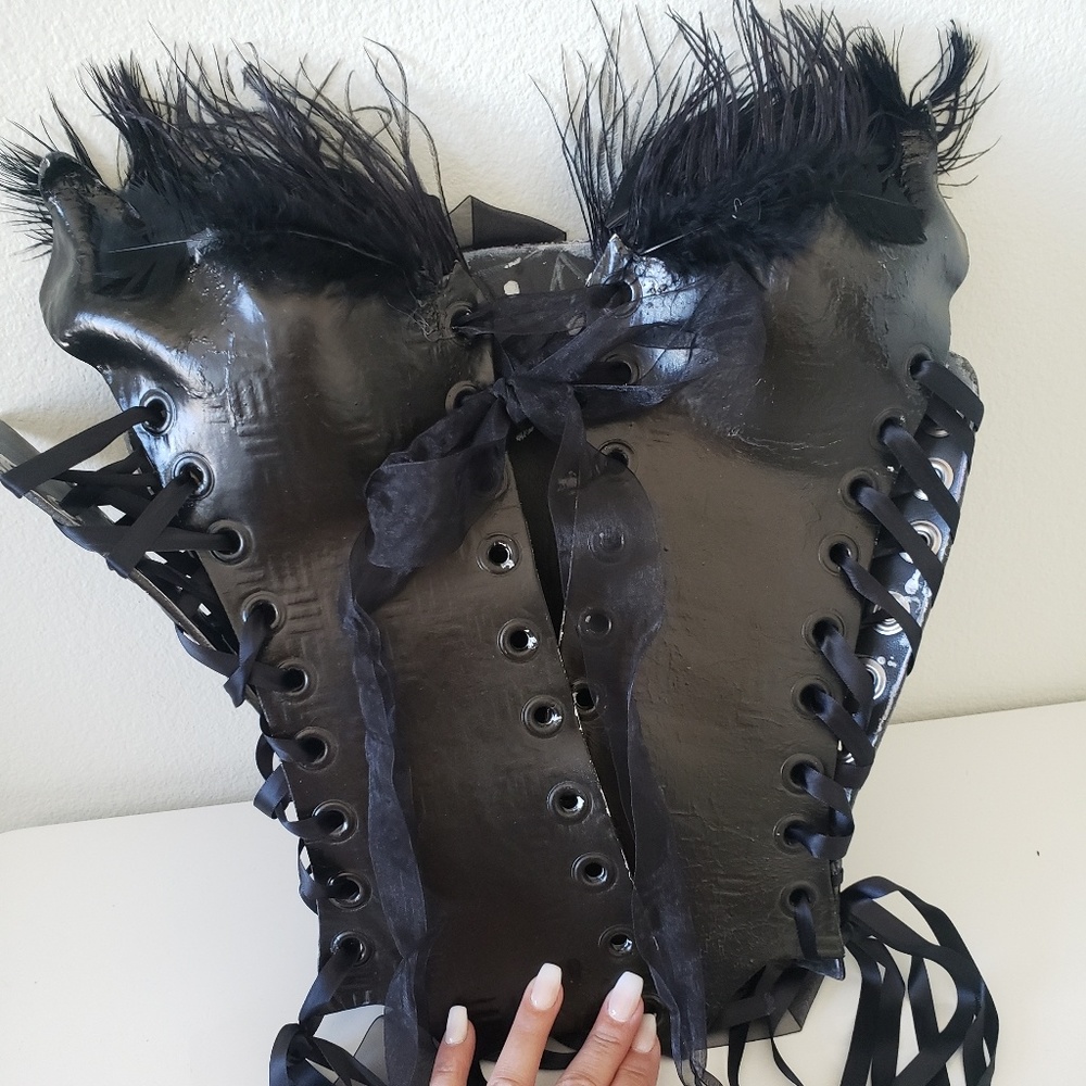 Black leather corset fully adjustable!